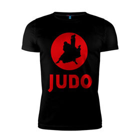 Мужская футболка премиум с принтом Judo в Тюмени, 92% хлопок, 8% лайкра | приталенный силуэт, круглый вырез ворота, длина до линии бедра, короткий рукав | Тематика изображения на принте: дзюдо