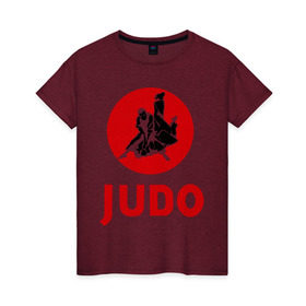 Женская футболка хлопок с принтом Judo в Тюмени, 100% хлопок | прямой крой, круглый вырез горловины, длина до линии бедер, слегка спущенное плечо | дзюдо