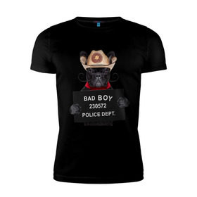 Мужская футболка премиум с принтом Bad boy в Тюмени, 92% хлопок, 8% лайкра | приталенный силуэт, круглый вырез ворота, длина до линии бедра, короткий рукав | bad | dog | собака