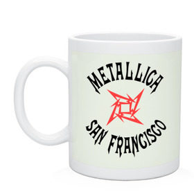 Кружка с принтом Metallica (San Francisco) в Тюмени, керамика | объем — 330 мл, диаметр — 80 мм. Принт наносится на бока кружки, можно сделать два разных изображения | metallica | san francisco