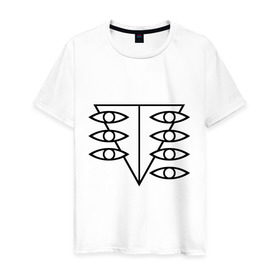 Мужская футболка хлопок с принтом Евангелион в Тюмени, 100% хлопок | прямой крой, круглый вырез горловины, длина до линии бедер, слегка спущенное плечо. | Тематика изображения на принте: аниме | евангелион