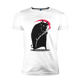 Мужская футболка премиум с принтом Мрачный убийца в Тюмени, 92% хлопок, 8% лайкра | приталенный силуэт, круглый вырез ворота, длина до линии бедра, короткий рукав | 