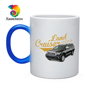 Кружка хамелеон с принтом Toyota Land Cruiser в Тюмени, керамика | меняет цвет при нагревании, емкость 330 мл | toyota land cruiser | авто | автомобилистам | водителям | машина | ретро | тачка