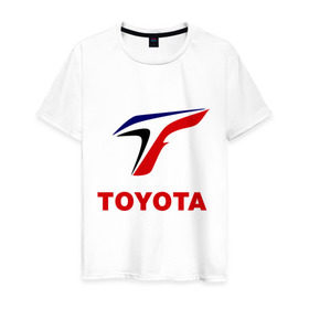 Мужская футболка хлопок с принтом Тойота в Тюмени, 100% хлопок | прямой крой, круглый вырез горловины, длина до линии бедер, слегка спущенное плечо. | авто | автомобилистам | водителям | машина | тачка | тойота