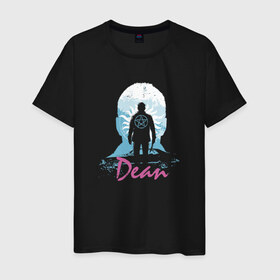 Мужская футболка хлопок с принтом Supernatural - Dean в Тюмени, 100% хлопок | прямой крой, круглый вырез горловины, длина до линии бедер, слегка спущенное плечо. | 