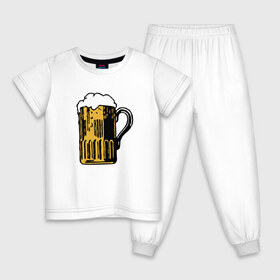 Детская пижама хлопок с принтом Пивко в Тюмени, 100% хлопок |  брюки и футболка прямого кроя, без карманов, на брюках мягкая резинка на поясе и по низу штанин
 | кружка