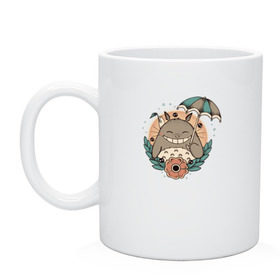 Кружка с принтом Smile Totoro в Тюмени, керамика | объем — 330 мл, диаметр — 80 мм. Принт наносится на бока кружки, можно сделать два разных изображения | Тематика изображения на принте: anime | тоторо | улыбка | япония