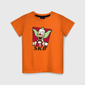 Детская футболка хлопок с принтом Супер Красти Бургер в Тюмени, 100% хлопок | круглый вырез горловины, полуприлегающий силуэт, длина до линии бедер | Тематика изображения на принте: gomer | барт | клоун | симпсонs | симпсоны