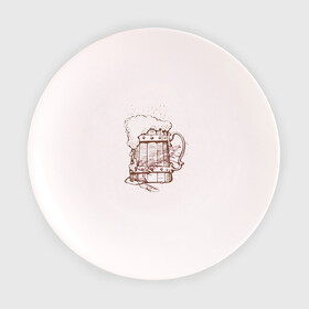 Тарелка с принтом Пиво с креветкой в Тюмени, фарфор | диаметр - 210 мм
диаметр для нанесения принта - 120 мм | 