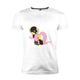 Мужская футболка премиум с принтом Futtershy: SKYRIM в Тюмени, 92% хлопок, 8% лайкра | приталенный силуэт, круглый вырез ворота, длина до линии бедра, короткий рукав | broni | brony | fluttershy | skyrim | пони
