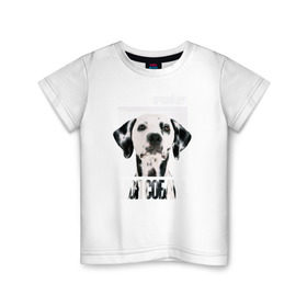 Детская футболка хлопок с принтом Далматин в Тюмени, 100% хлопок | круглый вырез горловины, полуприлегающий силуэт, длина до линии бедер | drug | далматин | порода | собака