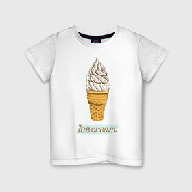 Детская футболка хлопок с принтом ice cream 3 в Тюмени, 100% хлопок | круглый вырез горловины, полуприлегающий силуэт, длина до линии бедер | 