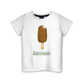 Детская футболка хлопок с принтом ice cream 5 в Тюмени, 100% хлопок | круглый вырез горловины, полуприлегающий силуэт, длина до линии бедер | 