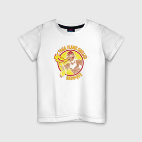 Детская футболка хлопок с принтом Йога - гриль в Тюмени, 100% хлопок | круглый вырез горловины, полуприлегающий силуэт, длина до линии бедер | food | ёда | мясо | повар | шашлык