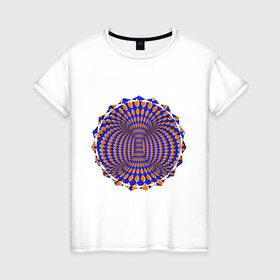 Женская футболка хлопок с принтом Оптическая иллюзия в Тюмени, 100% хлопок | прямой крой, круглый вырез горловины, длина до линии бедер, слегка спущенное плечо | восприятие | иллюзия | оптическая иллюзия