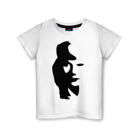 Детская футболка хлопок с принтом саксофонист или девушка в Тюмени, 100% хлопок | круглый вырез горловины, полуприлегающий силуэт, длина до линии бедер | Тематика изображения на принте: восприятие | девушка | иллюзия | оптическая иллюзия | саксофонист