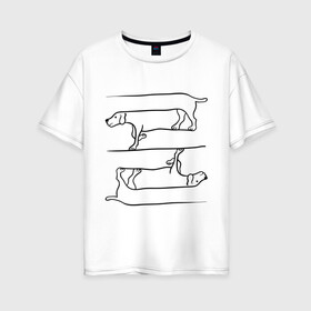 Женская футболка хлопок Oversize с принтом Собака в Тюмени, 100% хлопок | свободный крой, круглый ворот, спущенный рукав, длина до линии бедер
 | восприятие | иллюзия | оптическая иллюзия | собака