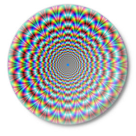 Значок с принтом Оптическая иллюзия в Тюмени,  металл | круглая форма, металлическая застежка в виде булавки | Тематика изображения на принте: восприятие | иллюзия | оптическая иллюзия