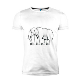 Мужская футболка премиум с принтом Сколько ног у слона в Тюмени, 92% хлопок, 8% лайкра | приталенный силуэт, круглый вырез ворота, длина до линии бедра, короткий рукав | слон