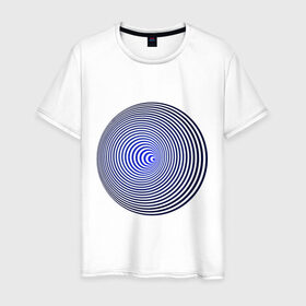 Мужская футболка хлопок с принтом Вмятина в Тюмени, 100% хлопок | прямой крой, круглый вырез горловины, длина до линии бедер, слегка спущенное плечо. | вмятина | восприятие | иллюзии | мозг | обман зрения | оптическая | цвет