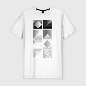 Мужская футболка премиум с принтом Illusion grey в Тюмени, 92% хлопок, 8% лайкра | приталенный силуэт, круглый вырез ворота, длина до линии бедра, короткий рукав | Тематика изображения на принте: восприятие | иллюзии | мозг | обман зрения | оптическая | цвет