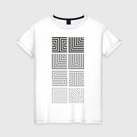 Женская футболка хлопок с принтом Illusion grey в Тюмени, 100% хлопок | прямой крой, круглый вырез горловины, длина до линии бедер, слегка спущенное плечо | восприятие | иллюзии | мозг | обман зрения | оптическая | цвет