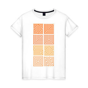 Женская футболка хлопок с принтом Illusion orange в Тюмени, 100% хлопок | прямой крой, круглый вырез горловины, длина до линии бедер, слегка спущенное плечо | восприятие | иллюзии | мозг | обман зрения | оптическая | цвет