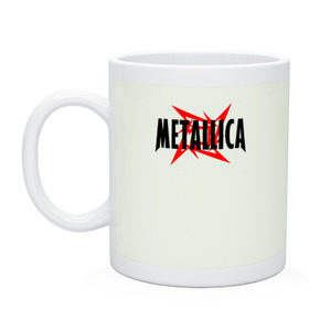 Кружка с принтом Metallica logo в Тюмени, керамика | объем — 330 мл, диаметр — 80 мм. Принт наносится на бока кружки, можно сделать два разных изображения | 
