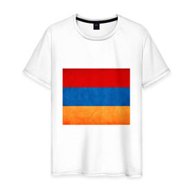 Мужская футболка хлопок с принтом ARM в Тюмени, 100% хлопок | прямой крой, круглый вырез горловины, длина до линии бедер, слегка спущенное плечо. | Тематика изображения на принте: armenia erevan