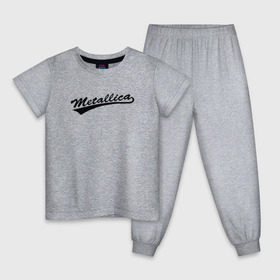 Детская пижама хлопок с принтом Metallica (Yankees font) в Тюмени, 100% хлопок |  брюки и футболка прямого кроя, без карманов, на брюках мягкая резинка на поясе и по низу штанин
 | Тематика изображения на принте: металлика
