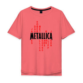 Мужская футболка хлопок Oversize с принтом Metallica History в Тюмени, 100% хлопок | свободный крой, круглый ворот, “спинка” длиннее передней части | металлика