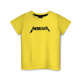 Детская футболка хлопок с принтом Metallica painted logo в Тюмени, 100% хлопок | круглый вырез горловины, полуприлегающий силуэт, длина до линии бедер | металлика