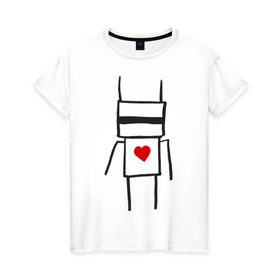 Женская футболка хлопок с принтом Chappie в Тюмени, 100% хлопок | прямой крой, круглый вырез горловины, длина до линии бедер, слегка спущенное плечо | die antwoord