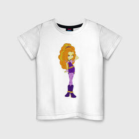 Детская футболка хлопок с принтом Адажио Даззл Девушки Эквестрии в Тюмени, 100% хлопок | круглый вырез горловины, полуприлегающий силуэт, длина до линии бедер | @ | adagio dazzle | адажио даззл | девушки эквестрии