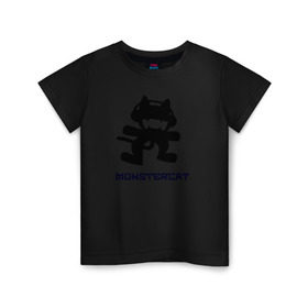 Детская футболка хлопок с принтом monstercat в Тюмени, 100% хлопок | круглый вырез горловины, полуприлегающий силуэт, длина до линии бедер | Тематика изображения на принте: 