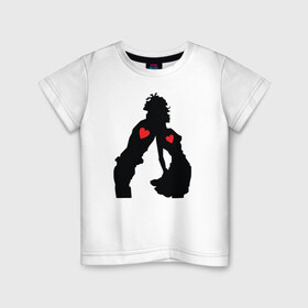 Детская футболка хлопок с принтом Влюбленная пара в Тюмени, 100% хлопок | круглый вырез горловины, полуприлегающий силуэт, длина до линии бедер | влюбленные девушка и парень. любовь | девушка | парень