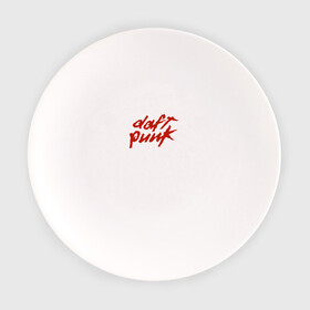Тарелка с принтом Daft punk в Тюмени, фарфор | диаметр - 210 мм
диаметр для нанесения принта - 120 мм | Тематика изображения на принте: логотип группы daft punk.@