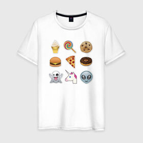 Мужская футболка хлопок с принтом Свэг смайлы в Тюмени, 100% хлопок | прямой крой, круглый вырез горловины, длина до линии бедер, слегка спущенное плечо. | Тематика изображения на принте: emoji | swag