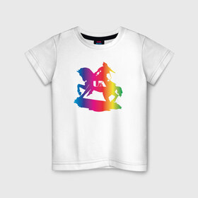 Детская футболка хлопок с принтом Салават Юлаев. Уфа в Тюмени, 100% хлопок | круглый вырез горловины, полуприлегающий силуэт, длина до линии бедер | салават юлаев