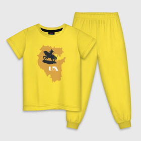 Детская пижама хлопок с принтом Салават Юлаев. Уфа в Тюмени, 100% хлопок |  брюки и футболка прямого кроя, без карманов, на брюках мягкая резинка на поясе и по низу штанин
 | салават юлаев