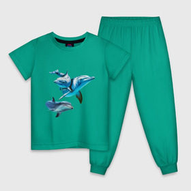 Детская пижама хлопок с принтом Дельфины в Тюмени, 100% хлопок |  брюки и футболка прямого кроя, без карманов, на брюках мягкая резинка на поясе и по низу штанин
 | die antwoord