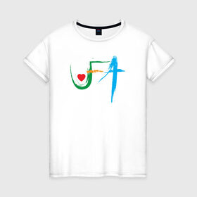Женская футболка хлопок с принтом Уфа лого в Тюмени, 100% хлопок | прямой крой, круглый вырез горловины, длина до линии бедер, слегка спущенное плечо | logo | автор дмитрий анненковбашкирия | башкортостан | брикс | уфа