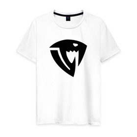 Мужская футболка хлопок с принтом Знак Саблезуба в Тюмени, 100% хлопок | прямой крой, круглый вырез горловины, длина до линии бедер, слегка спущенное плечо. | Тематика изображения на принте: гильдии | саблезуб.