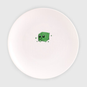 Тарелка с принтом Minecraft слизень  в Тюмени, фарфор | диаметр - 210 мм
диаметр для нанесения принта - 120 мм | игра | мinecraft