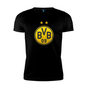 Мужская футболка премиум с принтом Borussia Dortmund в Тюмени, 92% хлопок, 8% лайкра | приталенный силуэт, круглый вырез ворота, длина до линии бедра, короткий рукав | bvb borussia mr marcoreus dortmund borussiado