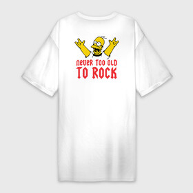 Платье-футболка хлопок с принтом Never too old to rock в Тюмени,  |  | гомер