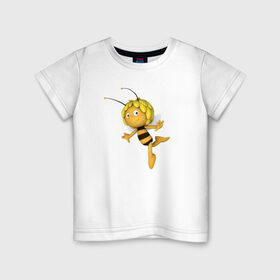 Детская футболка хлопок с принтом Пчелка Майя в Тюмени, 100% хлопок | круглый вырез горловины, полуприлегающий силуэт, длина до линии бедер | Тематика изображения на принте: : животные | zoobe | прикол | приложение | сообщения