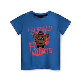 Детская футболка хлопок с принтом Five Nights At Freddy`s в Тюмени, 100% хлопок | круглый вырез горловины, полуприлегающий силуэт, длина до линии бедер | five nights at freddys | fnaf | freddy | игры | медведь | мишка | фнаф | фредди