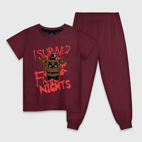Детская пижама хлопок с принтом Five Nights At Freddys в Тюмени, 100% хлопок |  брюки и футболка прямого кроя, без карманов, на брюках мягкая резинка на поясе и по низу штанин
 | five nights at freddys | fnaf | freddy | игры | медведь | мишка | фнаф | фредди
