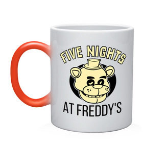 Кружка хамелеон с принтом Five Nights At Freddy`s в Тюмени, керамика | меняет цвет при нагревании, емкость 330 мл | five nights at freddys | fnaf | freddy | игры | медведь | мишка | фнаф | фредди